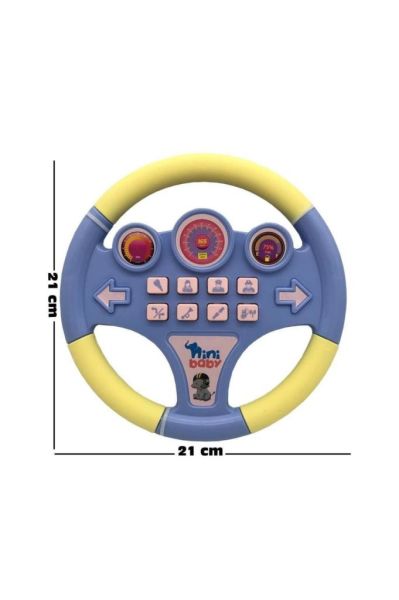 Nini Baby Direksiyon Eğitici Sesli Müzikli 21*21 Cm 8 Tuşlu Oyuncak Direksiyon
