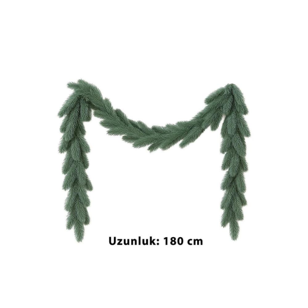 Yılbaşı Dekoru Çam Dalı Garland  – Kapı Duvar ve Masa Süsü Yeşil 180 cm