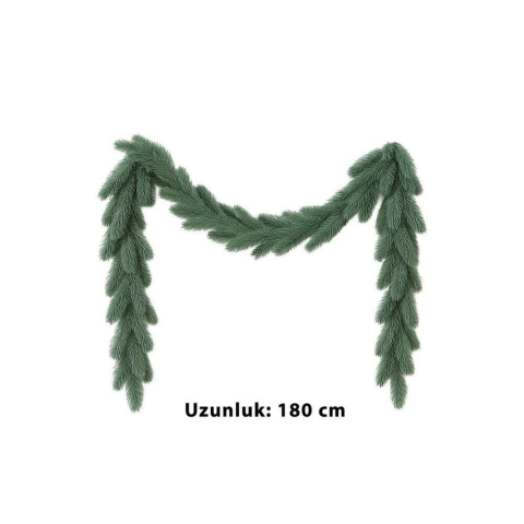 Yılbaşı Dekoru Çam Dalı Garland  – Kapı Duvar ve Masa Süsü Yeşil 180 cm