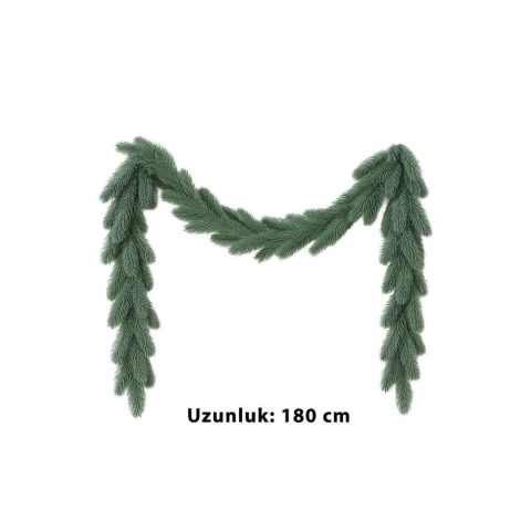 Yılbaşı Dekoru Çam Dalı Garland  – Kapı Duvar ve Masa Süsü Yeşil 180 cm
