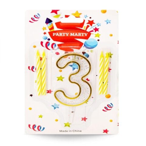 Mum Rakam Simli Şeffaf 3