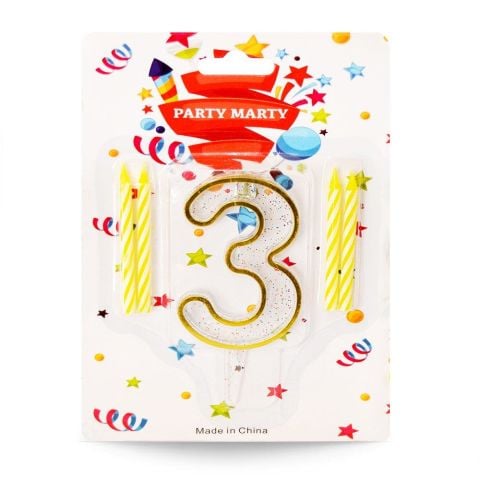 Mum Rakam Simli Şeffaf 3