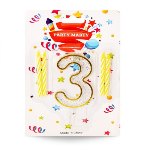 Mum Rakam Simli Şeffaf 3