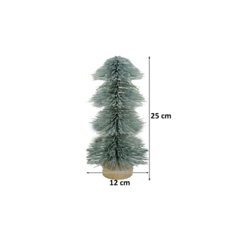 Mini Yılbaşı Ağacı Karlı Fırça Dallı Dekoratif Çam Ağacı 25 cm