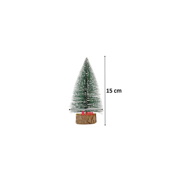 Yılbaşı Mini Karlı Çam Ağacı Masa Üstü Dekoratif Ağaç 15 cm