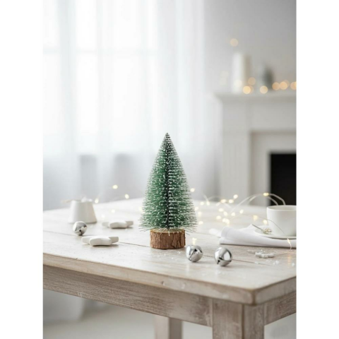 Yılbaşı Mini Karlı Çam Ağacı Masa Üstü Dekoratif Ağaç 15 cm