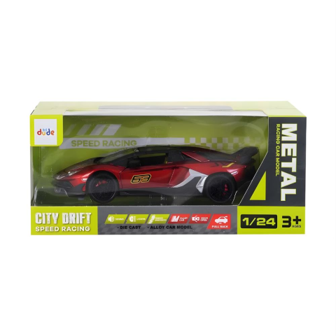Seher 1:24 Metal Çek Bırak Sesli ve Işıklı Model Spor Araba (Karışık Renk)