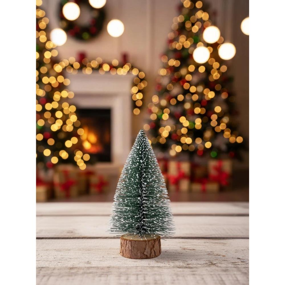 Yılbaşı Mini Karlı Çam Ağacı Masa Üstü Dekoratif Ağaç 20 cm