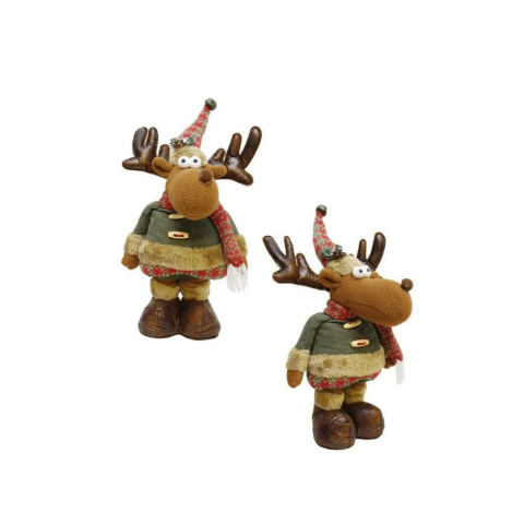 Yılbaşı Dekor Süsü Dekoratif Uzayan Peluş Geyik 56 - 42 cm