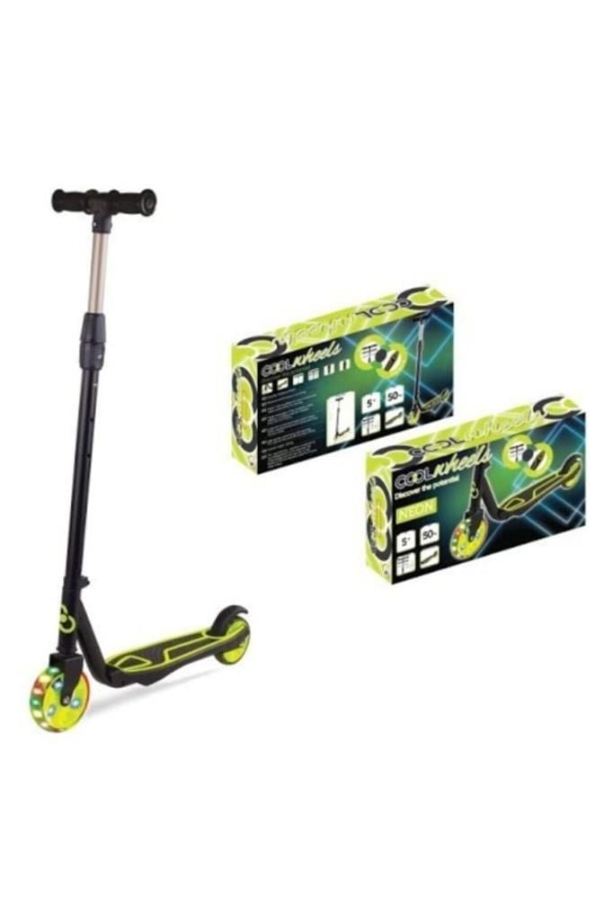 Yeşil Cool Wheels 2 Tekerli Işıklı Ayarlanabilir Scooter