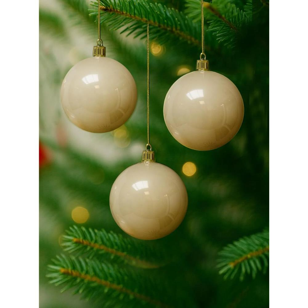 Yılbaşı Topu Çam Ağacı Süsü Şampanya 8 cm