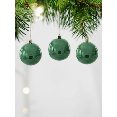 Yılbaşı Topu Çam Ağacı Süsü Yeşil 8 cm