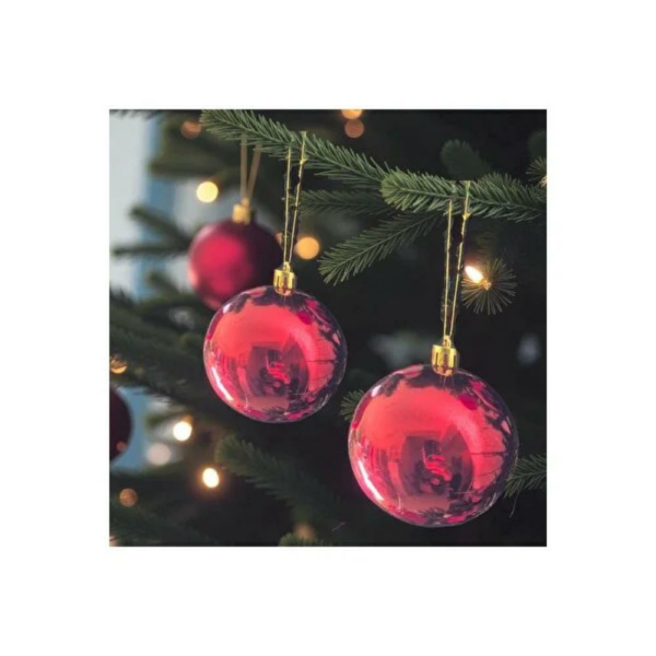 Yılbaşı Topu Bordo 8cm 6'lı