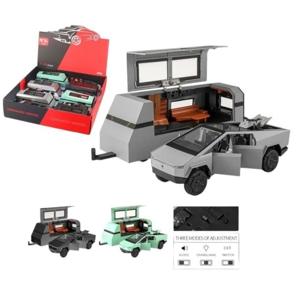 Çek Bırak Işıklı ve Sesli Truck Model Karavan 1:32