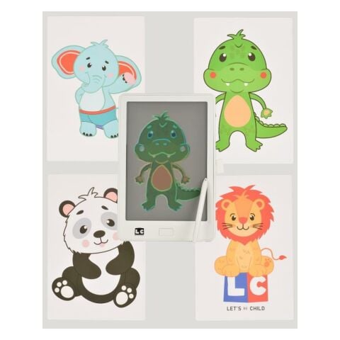 10 Inch Şeffaf LCD Dijital 4 Adet Çizim Kartlı Tablet- Beyaz