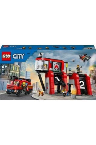 LEGO ® City İtfaiye Kamyonlu İtfaiye Merkezi 60414 -  Yaratıcı Oyuncak Yapım Seti (843 Parça)
