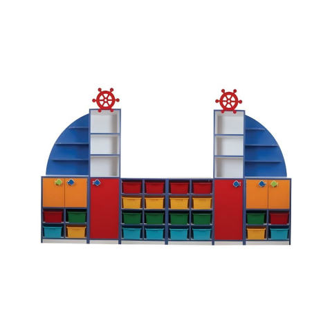 Yelkenli Dolap Seti: Anaokulu ve Kreşler İçin Eğlenceli ve Fonksiyonel Depolama! (Kutular Hariç)