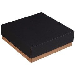 Cheesecake Siyah Kapaklı Karton Kutu 30x30x10