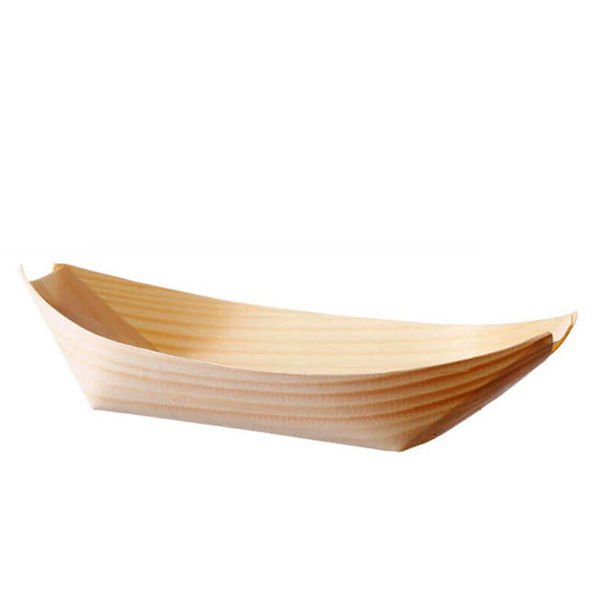 Bambu Kayık Tabak Düz 17x6,5 cm