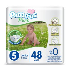 Paddlers Pure Bebek Bezi 5 Numara Junior 48 Adet (11-18 Kg) Jumbo Paket