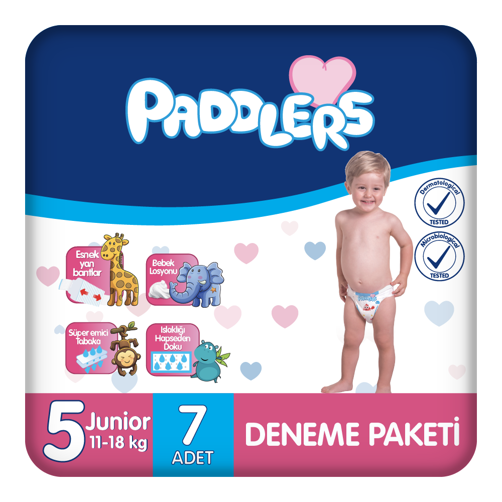 Paddlers Bebek Bezi 5 Numara Junior 7 Adet (11-25 Kg) Deneme Paketi