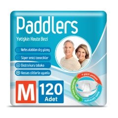 Paddlers Yetişkin Hasta Bantlı Bez Medium 30 x 4 li Koli (120 Adet)