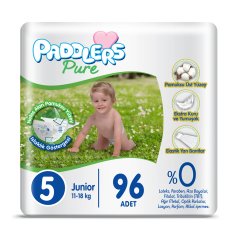 Paddlers Pure Bebek Bezi 5 numara Junior 96 Adet ( 11-18 ) kg ) Süper Fırsat Paketi