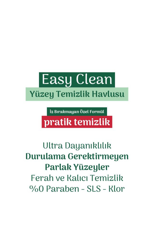 Easy Clean Beyaz Sabun Katkılı Yüzey temizlik Havlusu 70 Yaprak