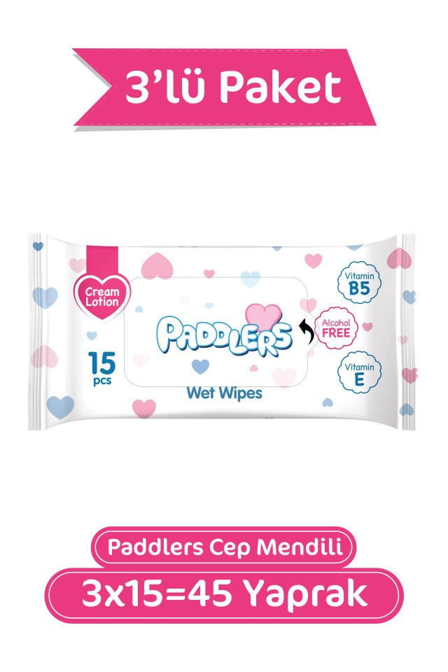 Paddlers Cep Mendili 3x15 (45 Yaprak)