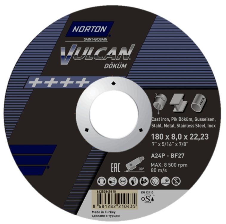 Norton Vulcan 180x8.0 mm Döküm Taşlama Taşı