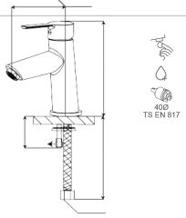 Güney Lara Black Lavabo Bataryası