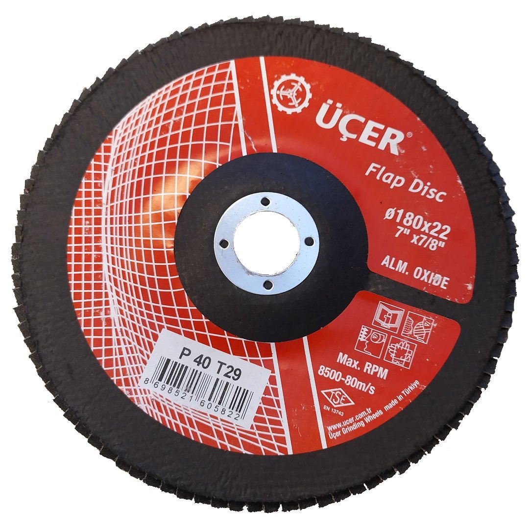 Üçer 180x22 40 Kum Flap Disk Zımpara