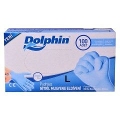 Dolphin Nitril Muayene Eldiveni Pudrasız 100'Lük Paket