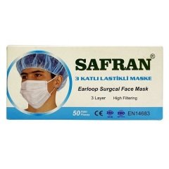 3 Katlı Lastikli Burun Telli Cerrahi Maske 50 Adet