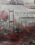 İstanbul Constantinople Kırmızı - Dijital Baskılı