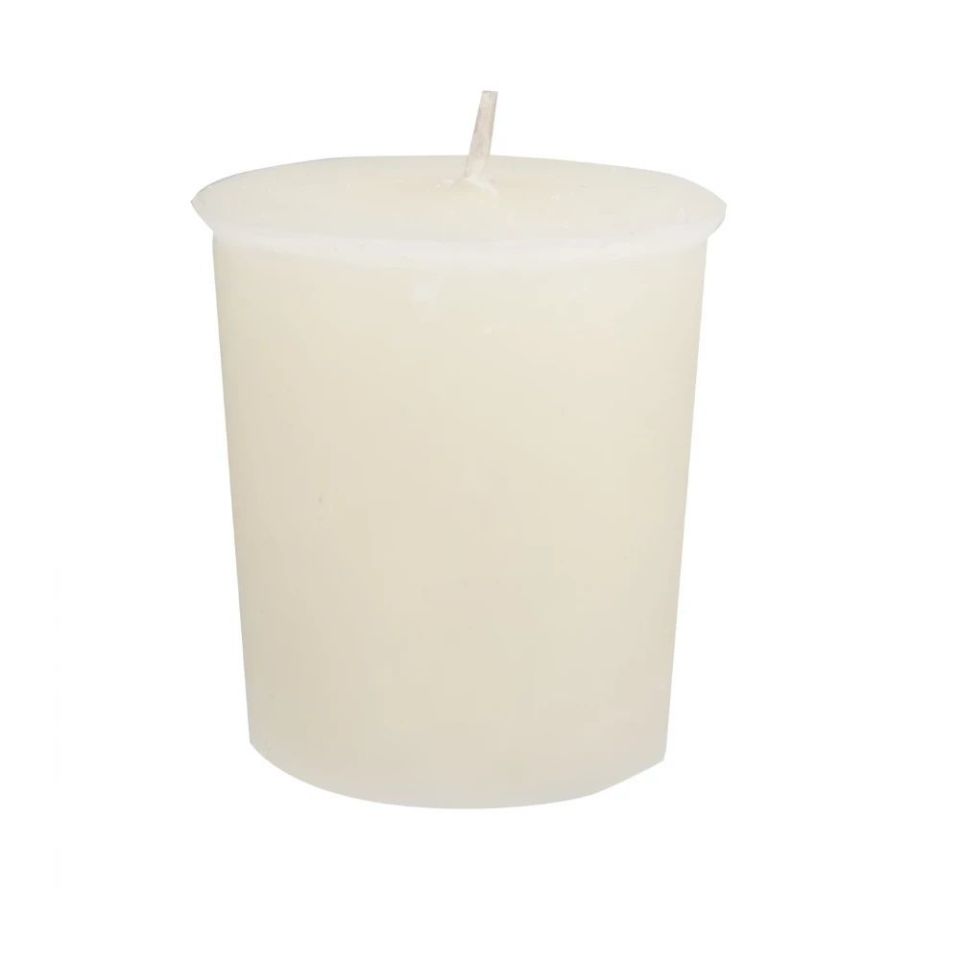 VOTIVE MUM - WHITE COTTON