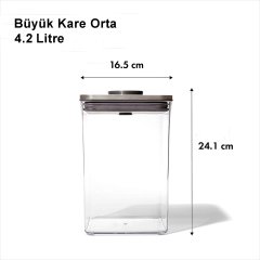 Oxo Steel Büyük Kare Orta - 4.2 Litre