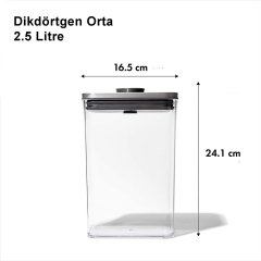 Oxo Steel Dikdörtgen Orta - 2.5 Litre