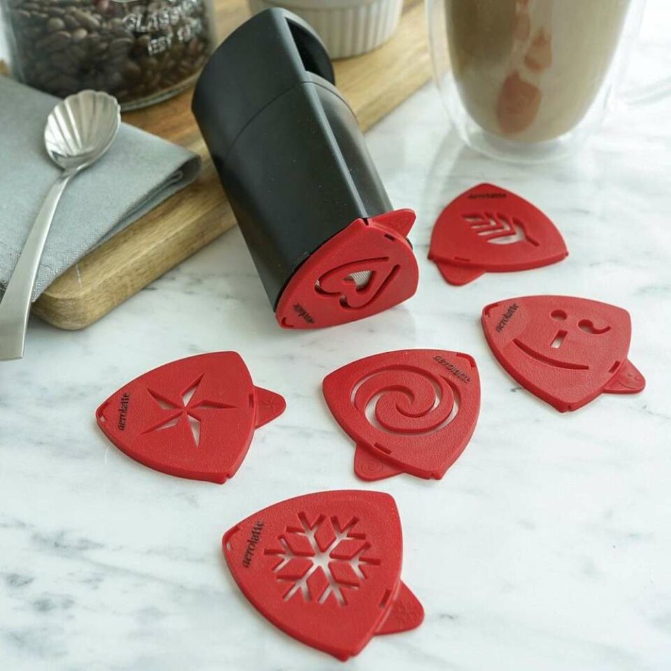 Aerolatte Cappuccino Artist Şablonu, 6 değiştirilebilir eğlenceli tasarım