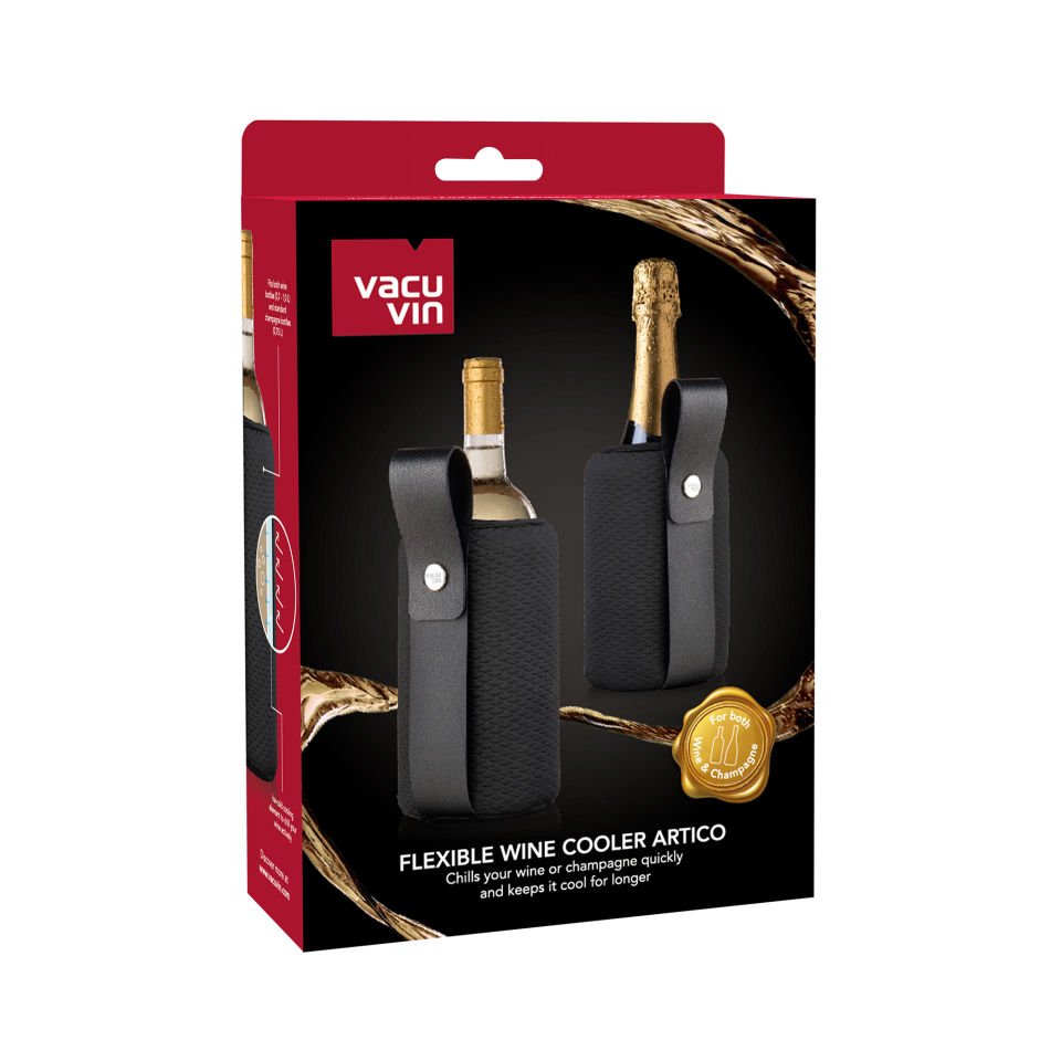 Vacu Vin Aktif Esnek Şarap / Şampanya Soğutucu Artico, Siyah Limited Edition