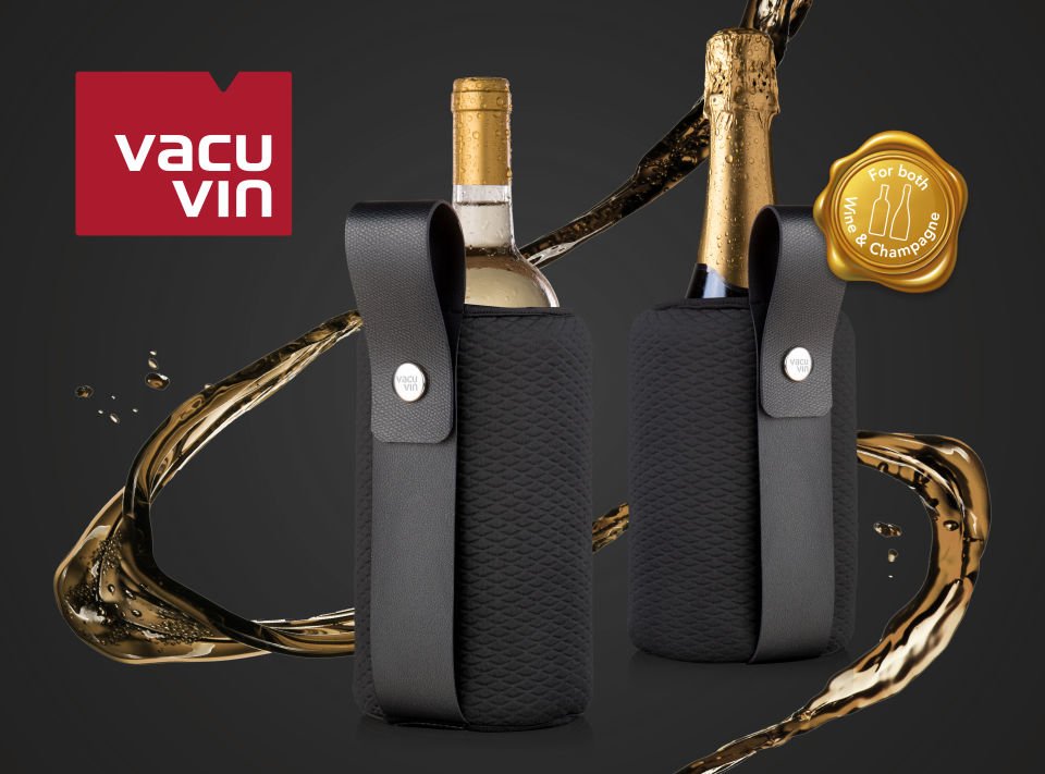 Vacu Vin Aktif Esnek Şarap / Şampanya Soğutucu Artico, Siyah Limited Edition