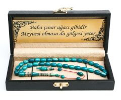Özel Sıkma Kehribar Deri Kutu Gümüş İşlemem İmame