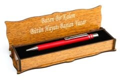 Kişiye Özel İsimli Tükenmez Kalem Ahşap Kutulu
