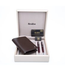 Hediyelik Set Dolma kalem - Tükenmez kalem 63 Habana Bordo & Deri Jotter