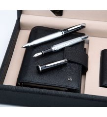 Hediyelik Set Dolma kalem - Tükenmez kalem Deri Jotter