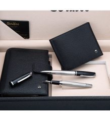 Hediyelik Set Dolma kalem - Tükenmez kalem Deri Jotter