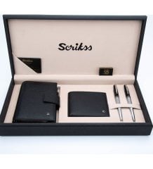 Hediyelik Set Dolma kalem - Tükenmez kalem Deri Jotter