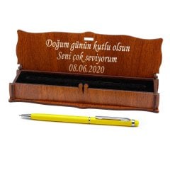 Hediyelik İsimli Kalem Ahşap Kutulu