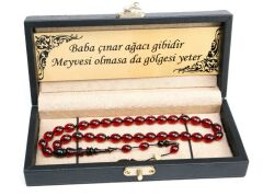 Özel Sıkma Kehribar Deri Kutulu