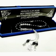 Parlak Oniks Doğal Taş Tesbih
